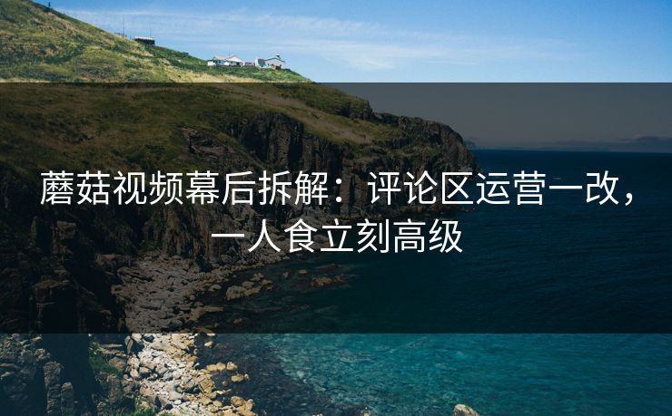 蘑菇视频幕后拆解:评论区运营一改,一人食立刻高级